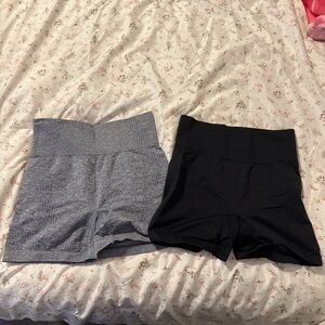 Women's Athletic Shorts - Black and Gray